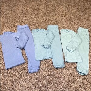 Kyte Baby Bamboo Pajama Set Bundle 3pk Long Sleeve Toddler 2T Blue Green Sage